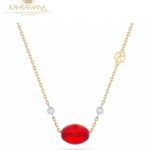 Kahramana 18K Gold With Baltic Amber and Diamond 2 Stone  Brand Zozokahramana