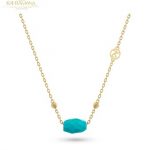 Kahramana 18K Gold Stone Turquoise Necklace Brand Zozokahramana