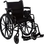 Wheelchair Steely PCB, Foldable Steel Frame Wheelchair With Flip Up Arm Rests, Black, 18 Inch