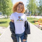 Logo Print Crewneck T-Shirt White Color Kids