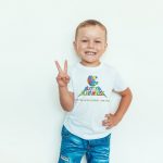 Logo Print Crewneck T-Shirt White Color Kids